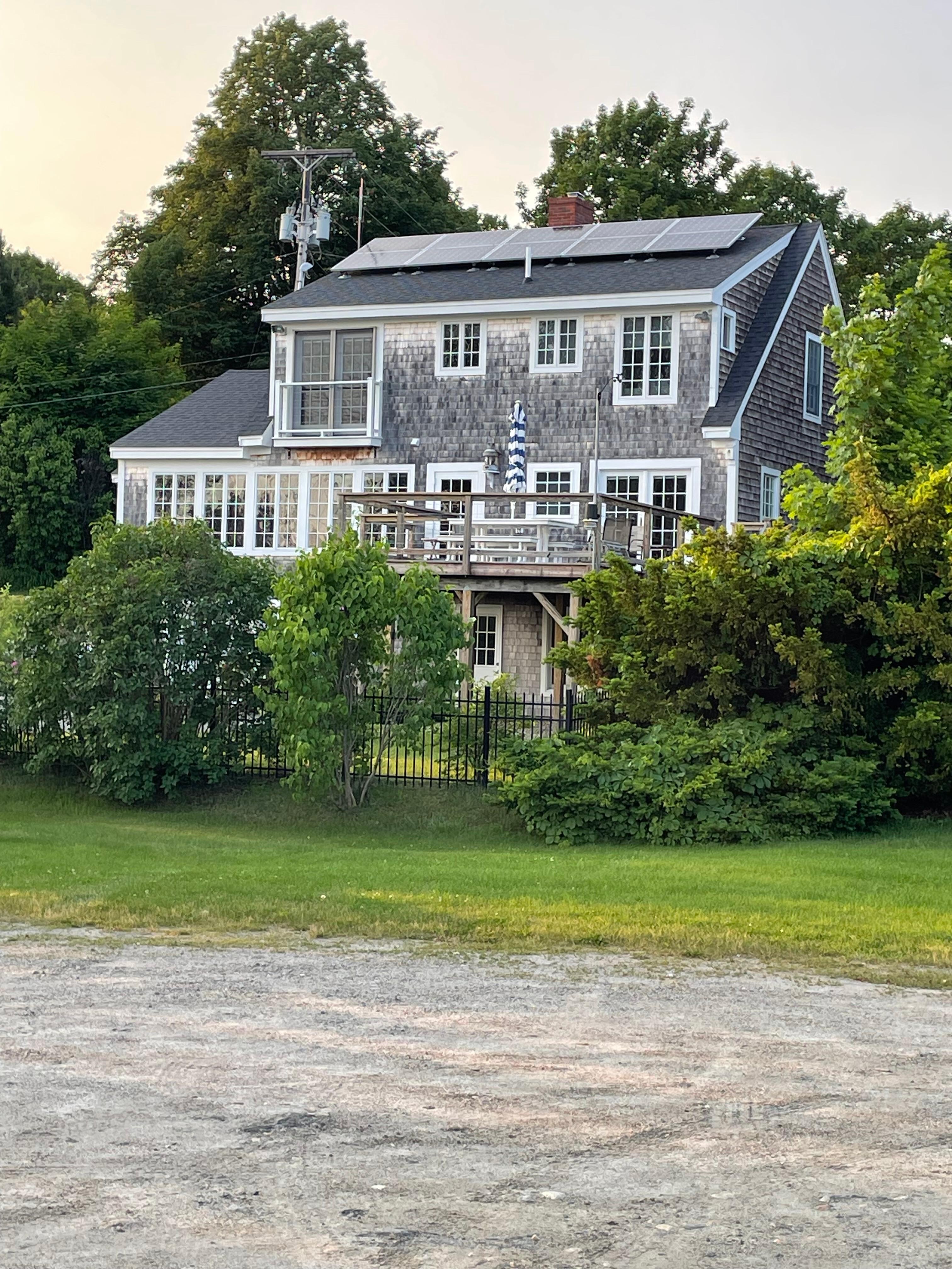 Back off the house facing the marina.
