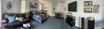 Panorama view of living space.