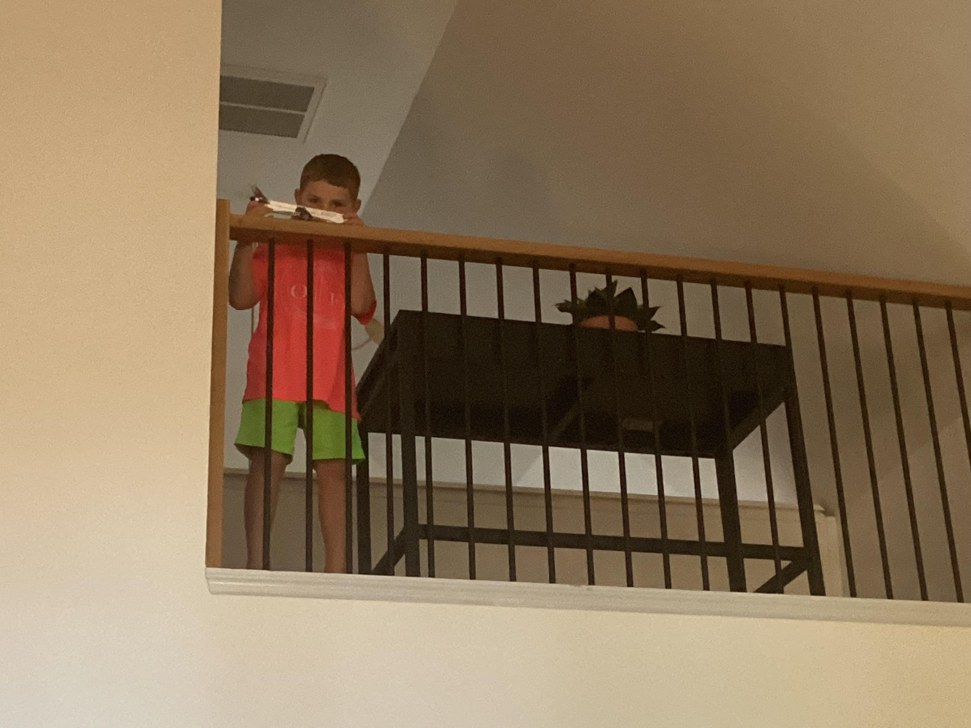 Paper air planes from balcony