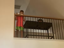 Paper air planes from balcony