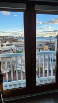 Large room, king bed, with doors that open with an amazing view!