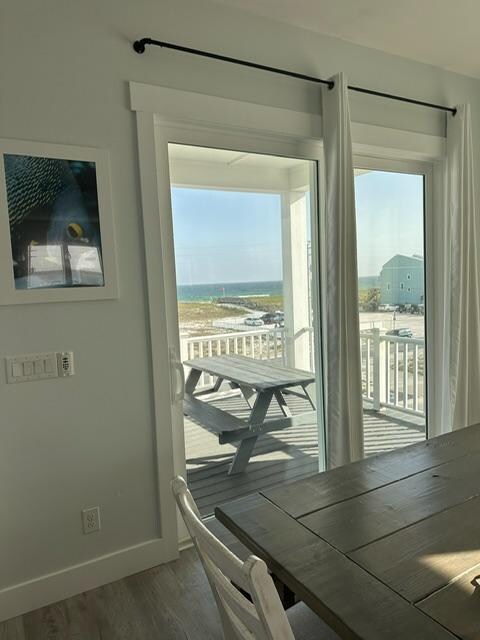 View from the dining room (loved the large picnic table!).