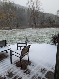 A dusting of snow before we left.