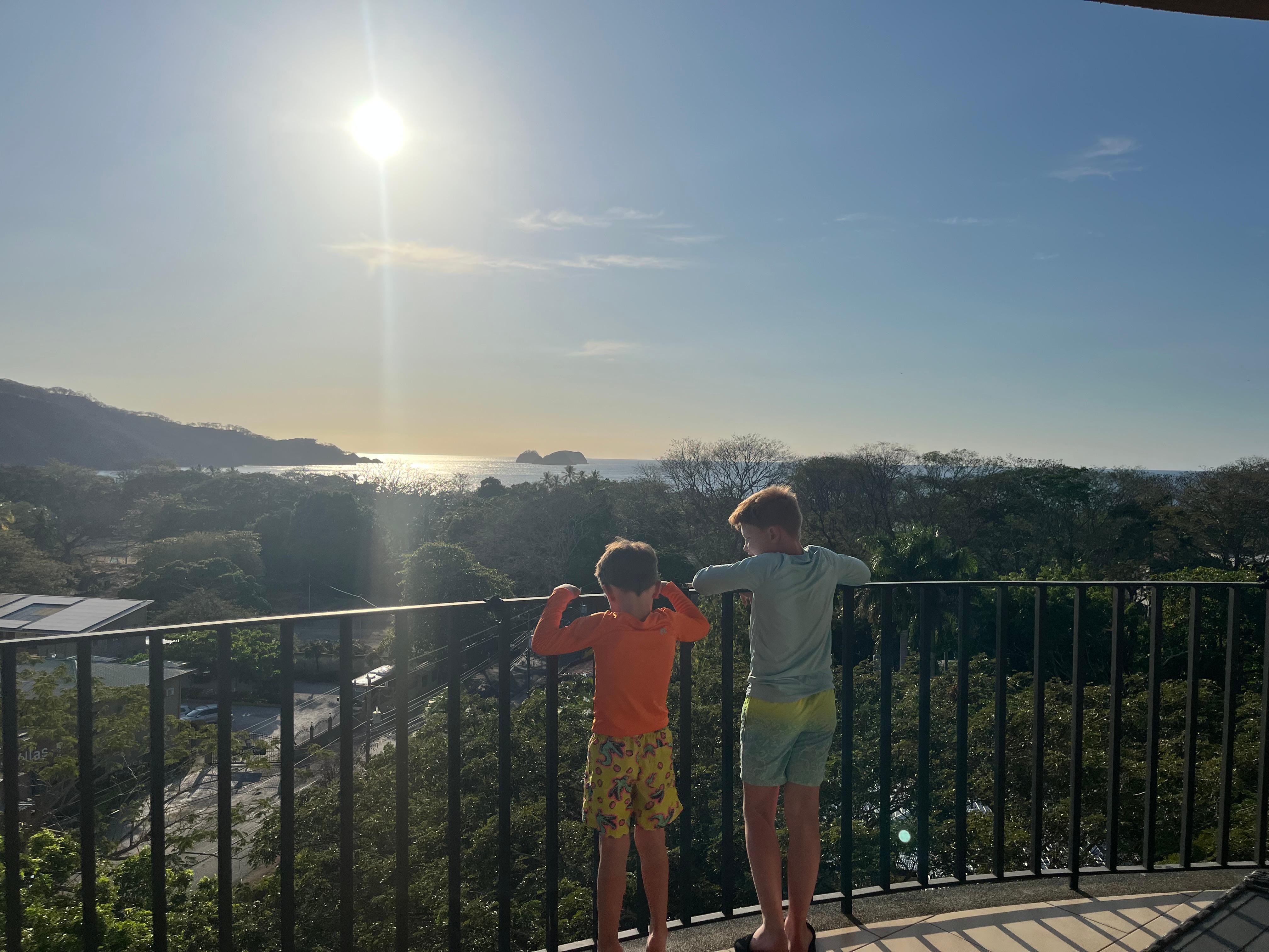 Daytime on the patio overlooking the beach