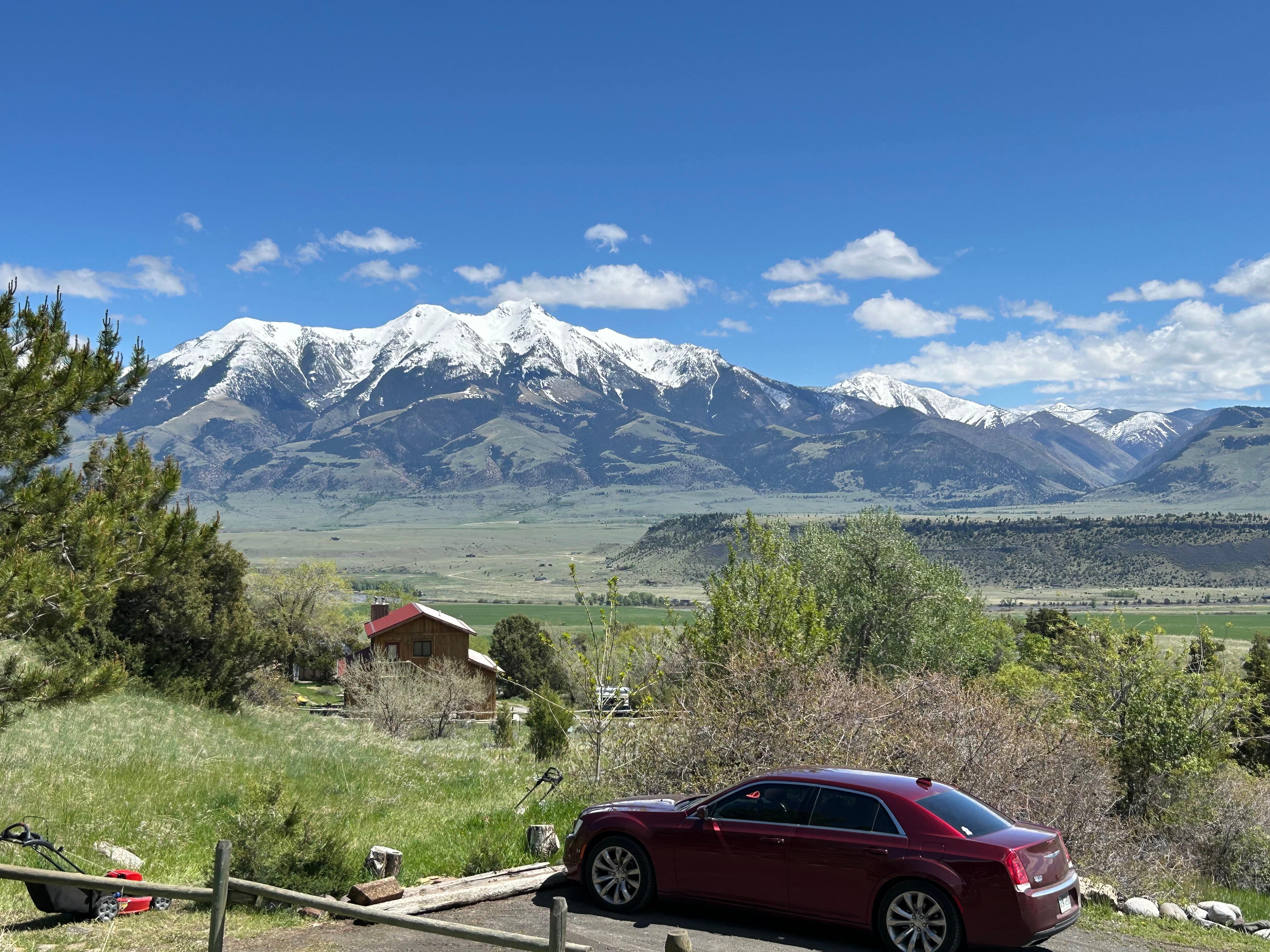 The snow on the peaks in May!