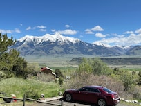 The snow on the peaks in May!
