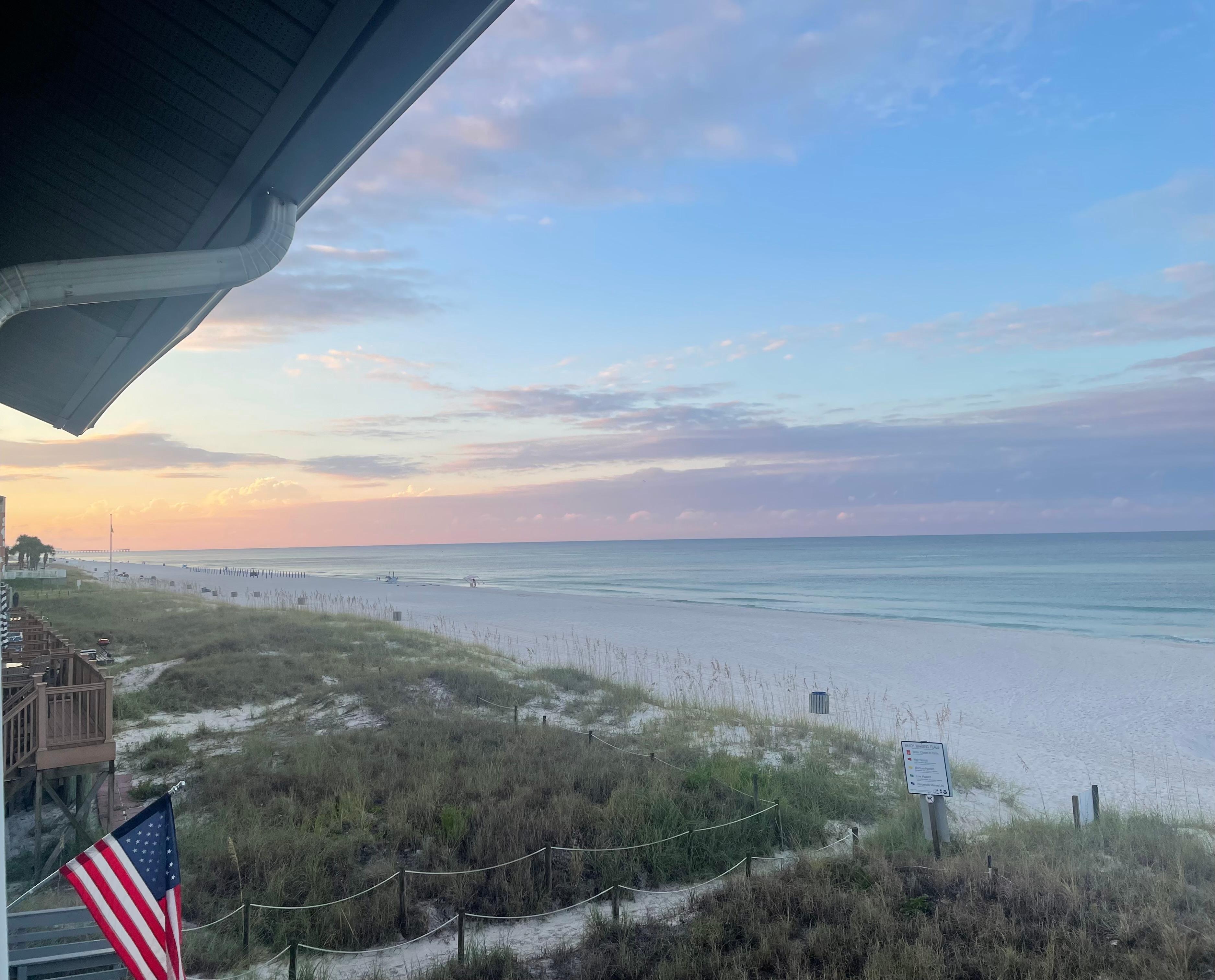 Photo from top balcony at sunrise. 