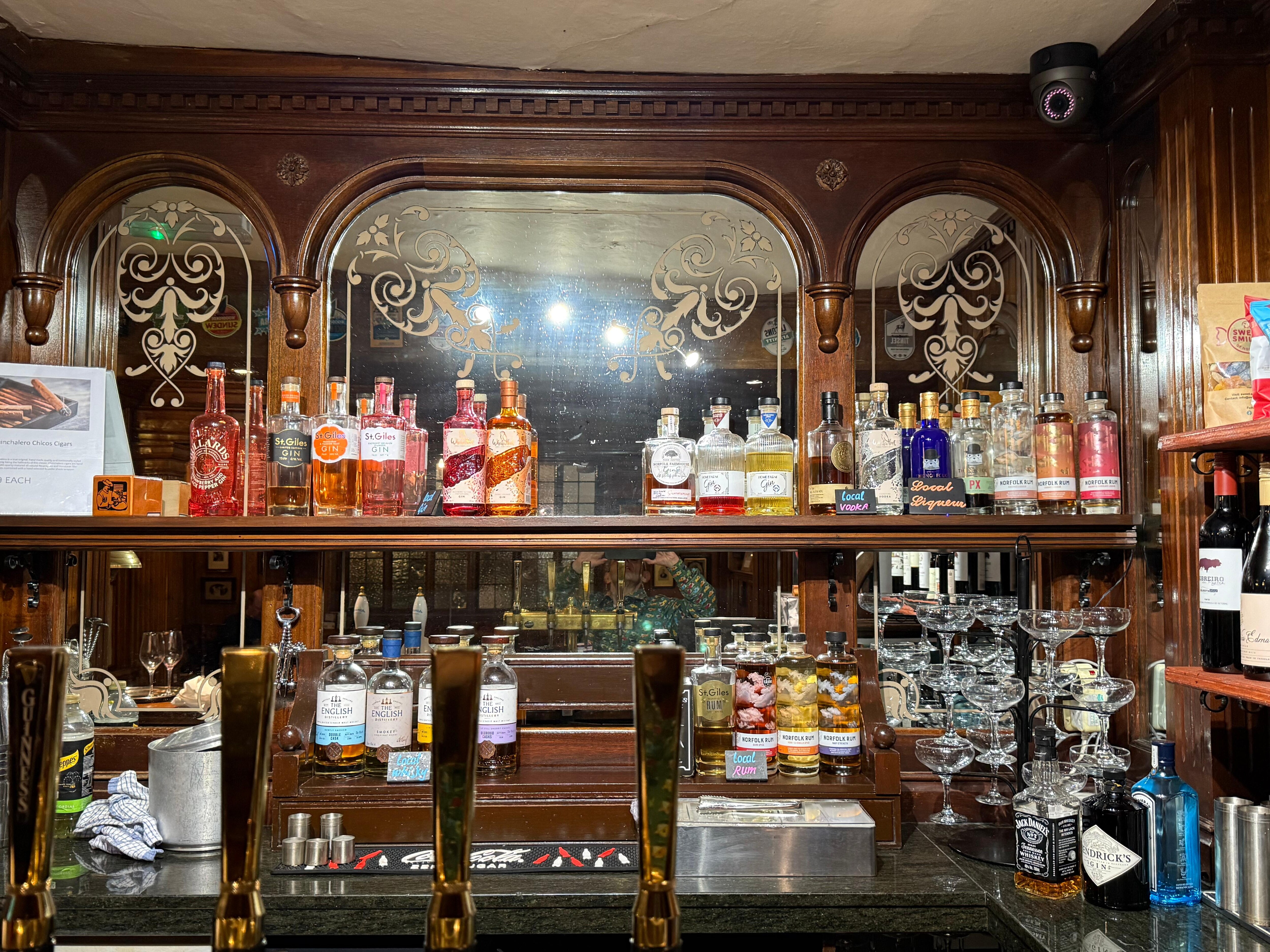 The bar hosts local ales, gins, rums and other liquors.