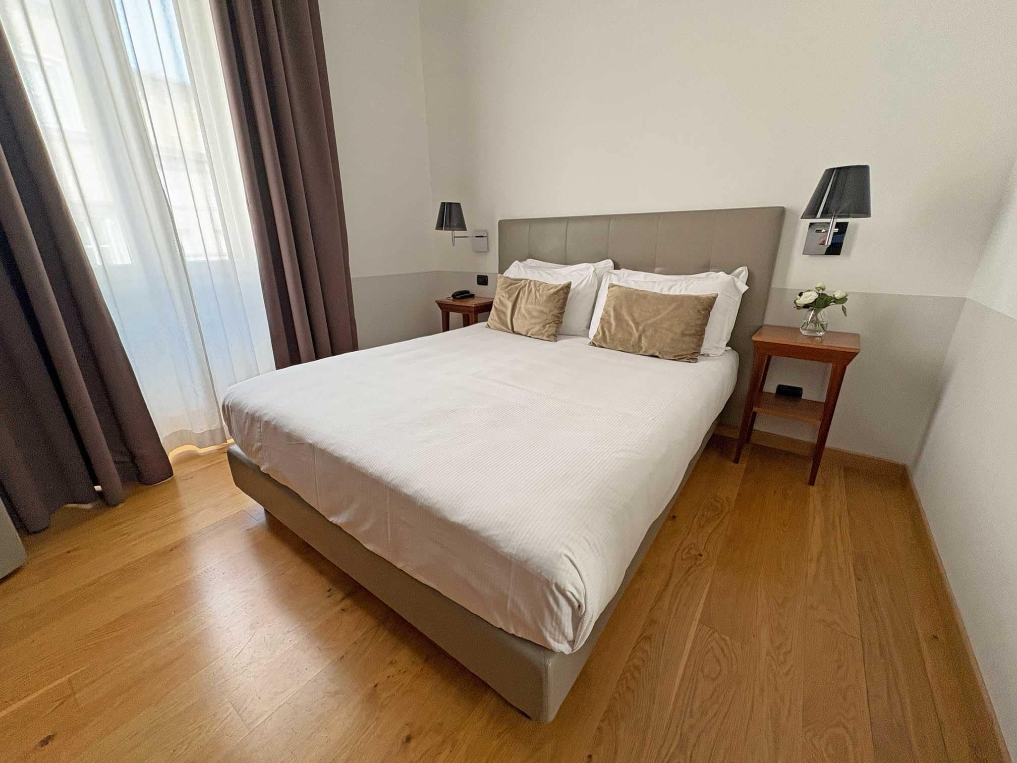 Comfortable bed.