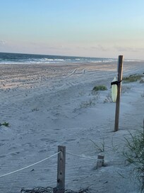 The entry to the closest beach access. Fun to look for sea turtle markings as well.