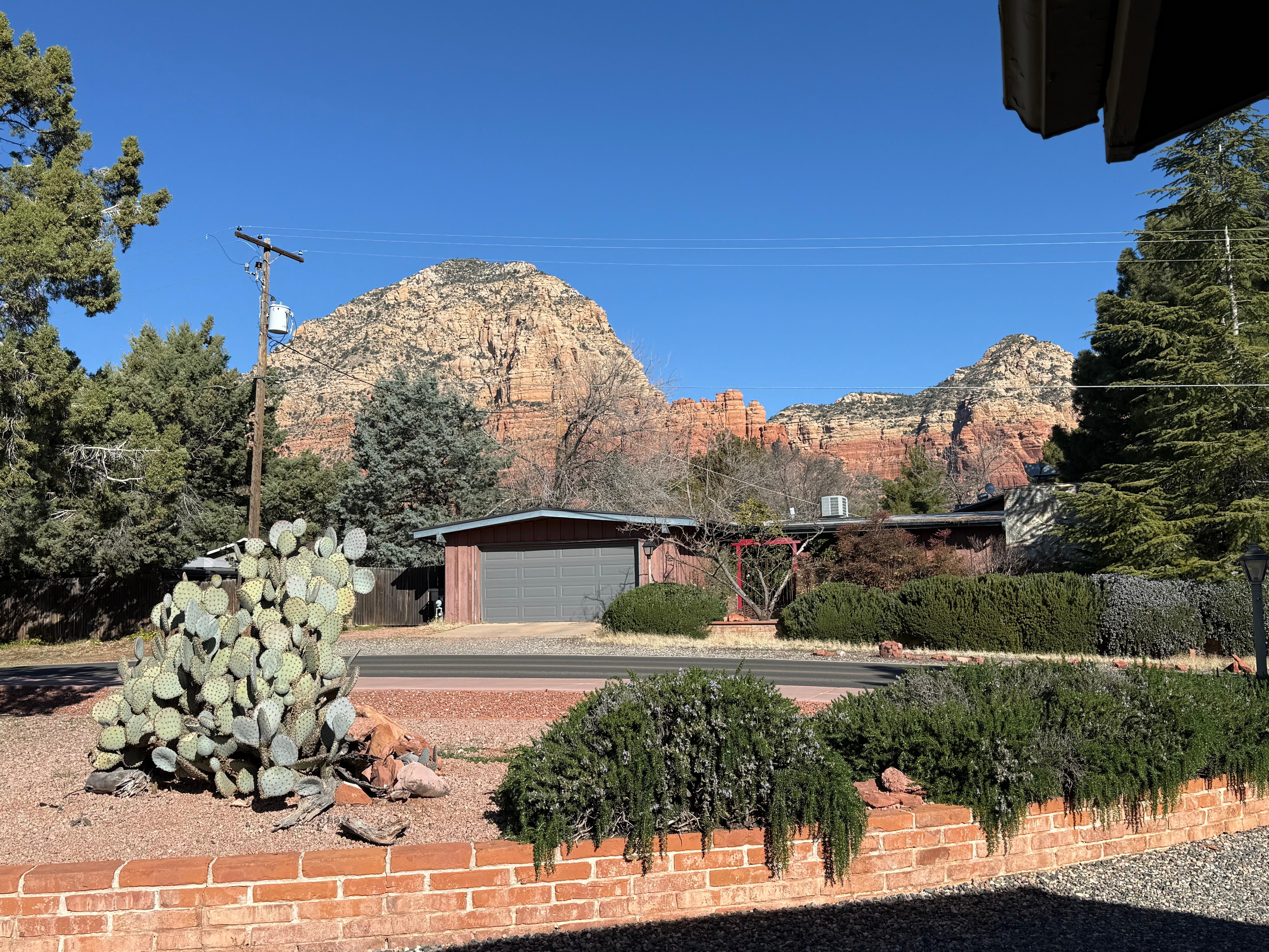 View from the front door of the house. 