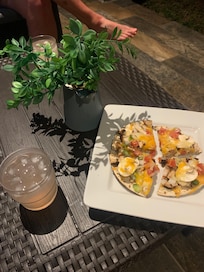 The grill and chill on the front porch