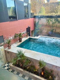 Outdoor pool and spa area