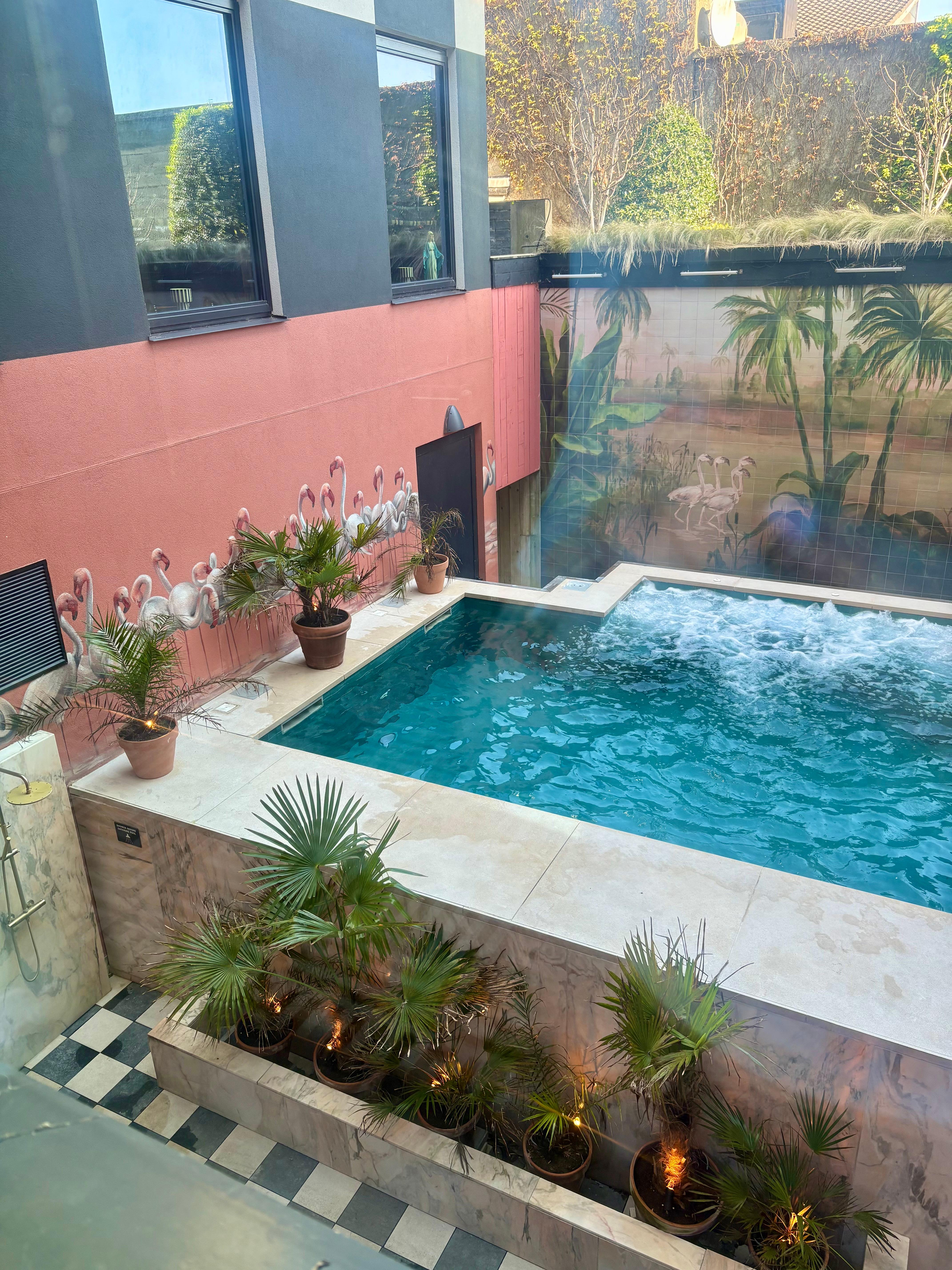 Outdoor pool and spa area 