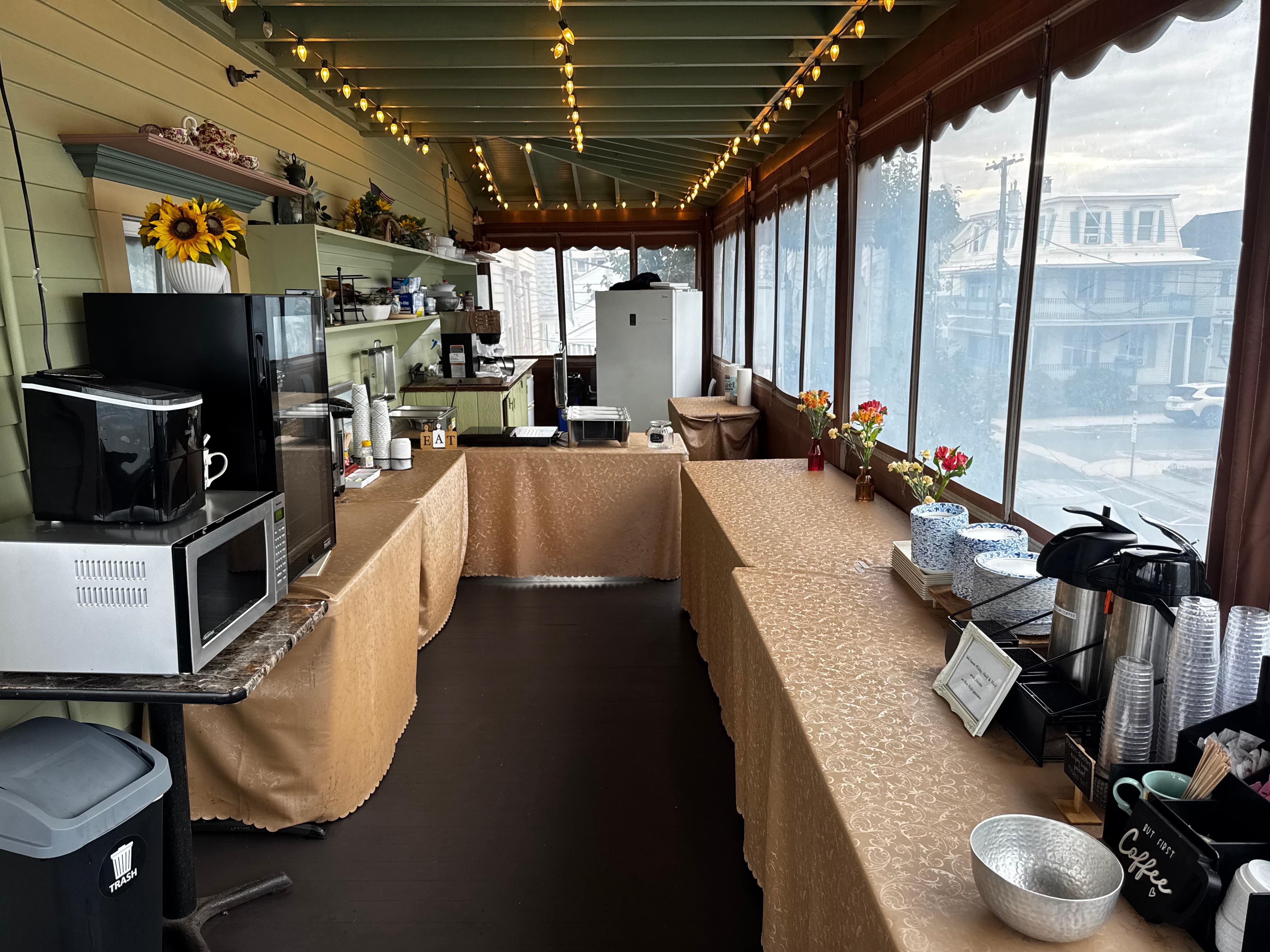 Breakfast buffet area