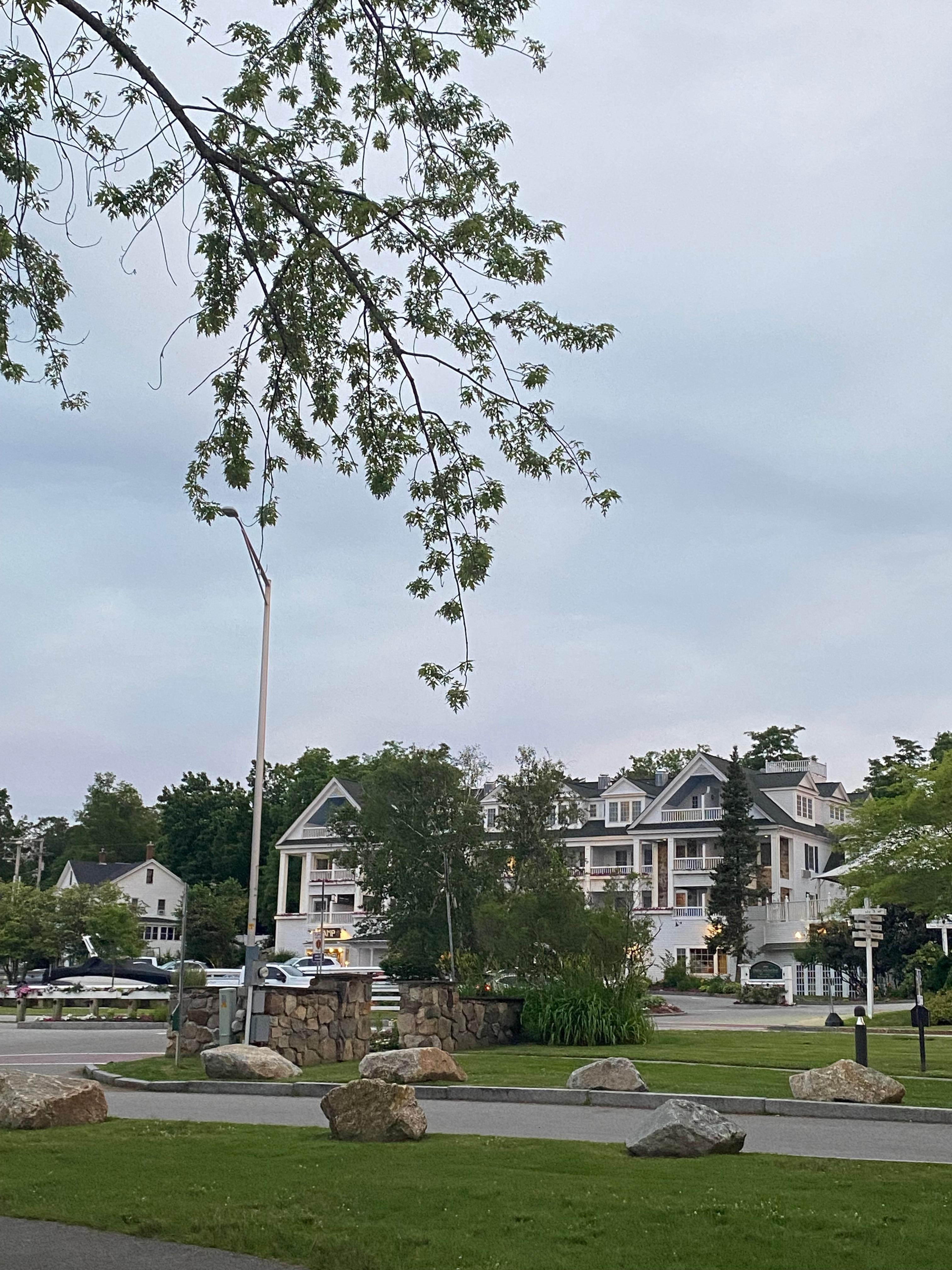 View of Chase house from across the street at the lake. 