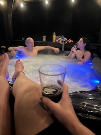 Family time. Relaxing after an 8 mile hike that day.