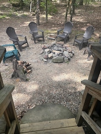 Stairs down to fire pit