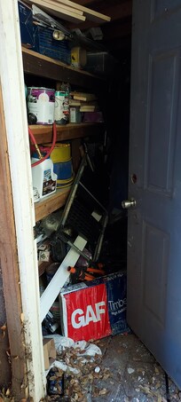 To the left of "our" cabin gate