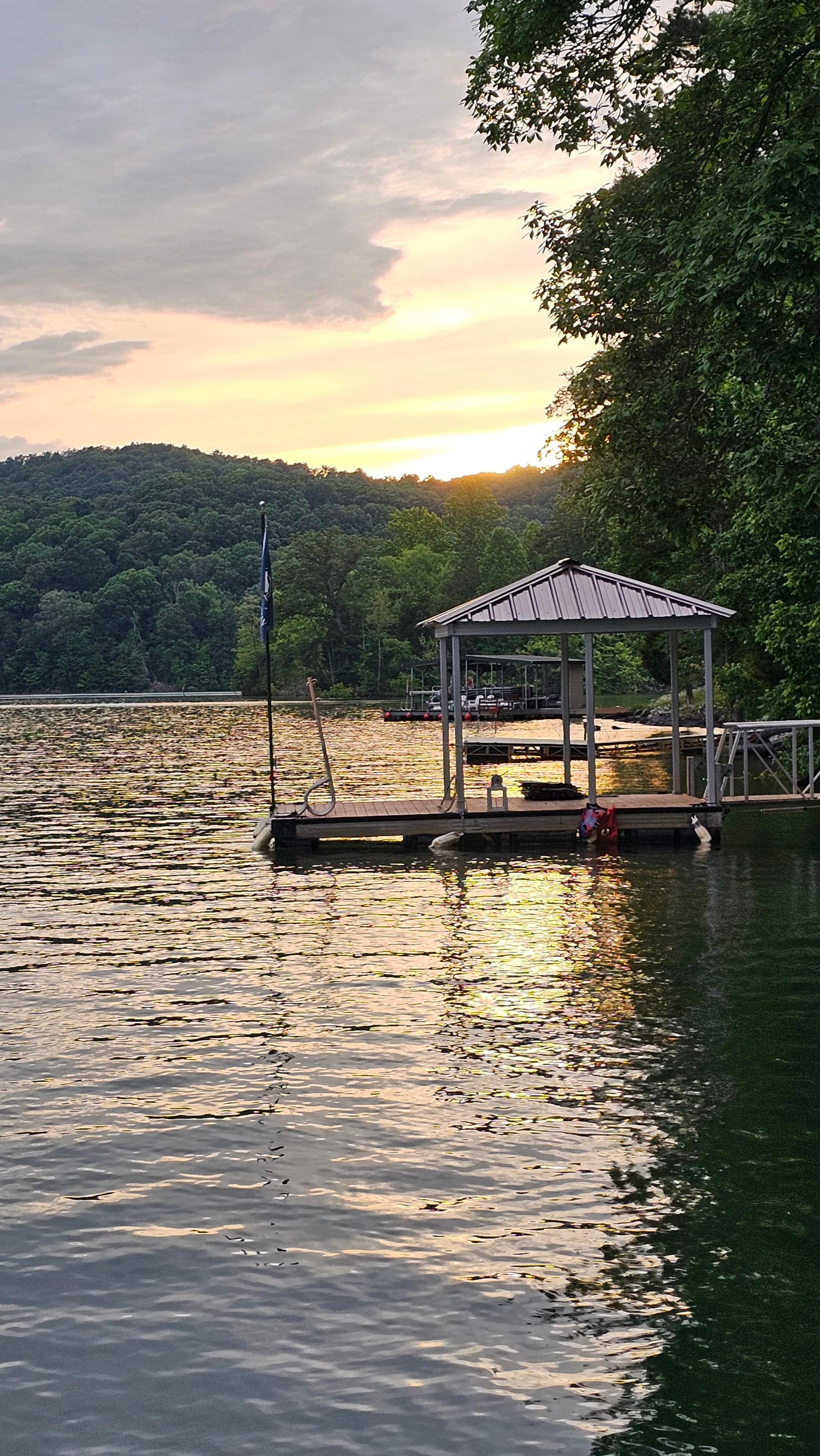 View of the sunset from the dock.
