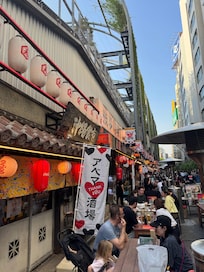 Lots of restaurants downstairs on the street