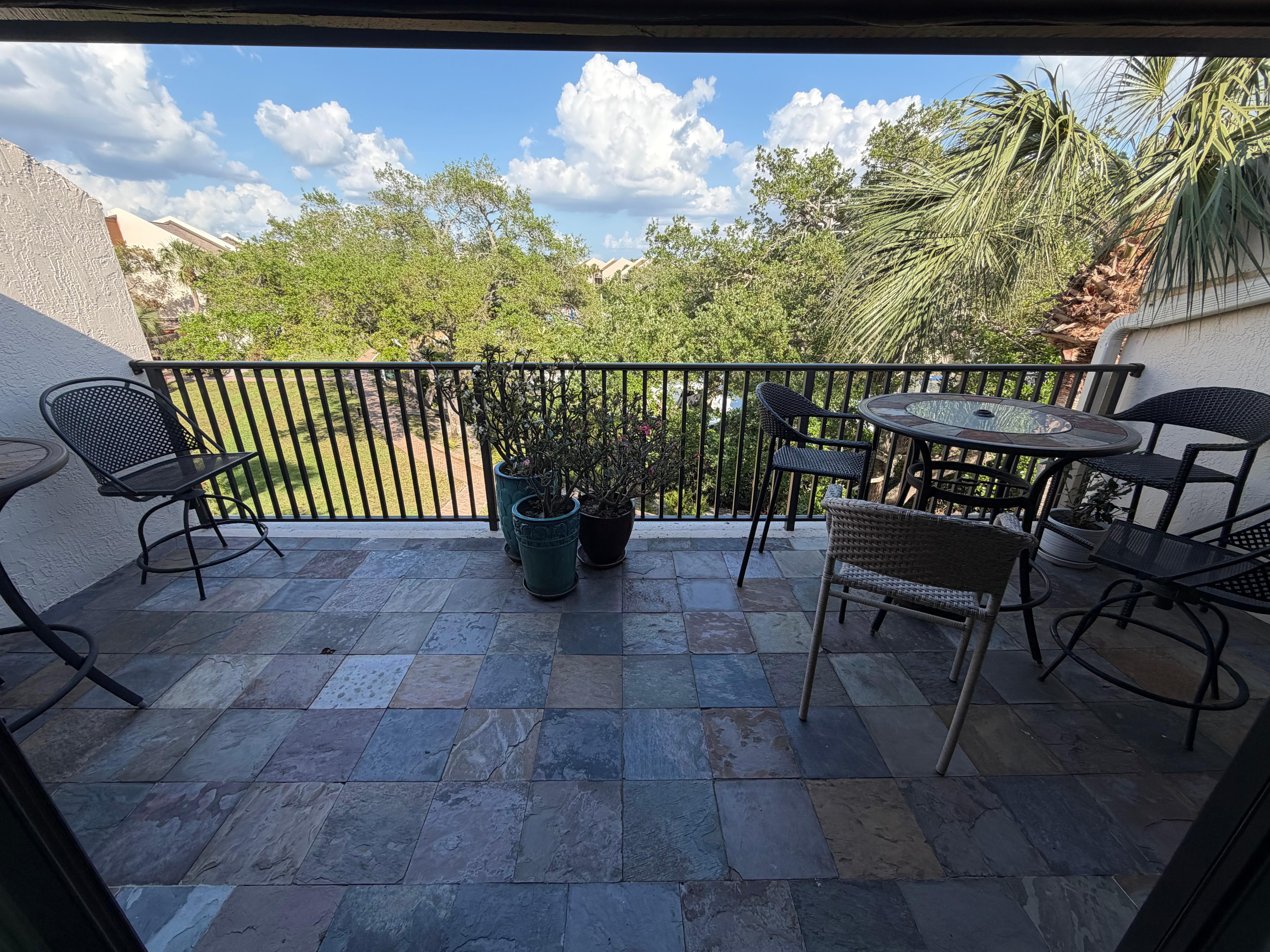 View looking out through patio 