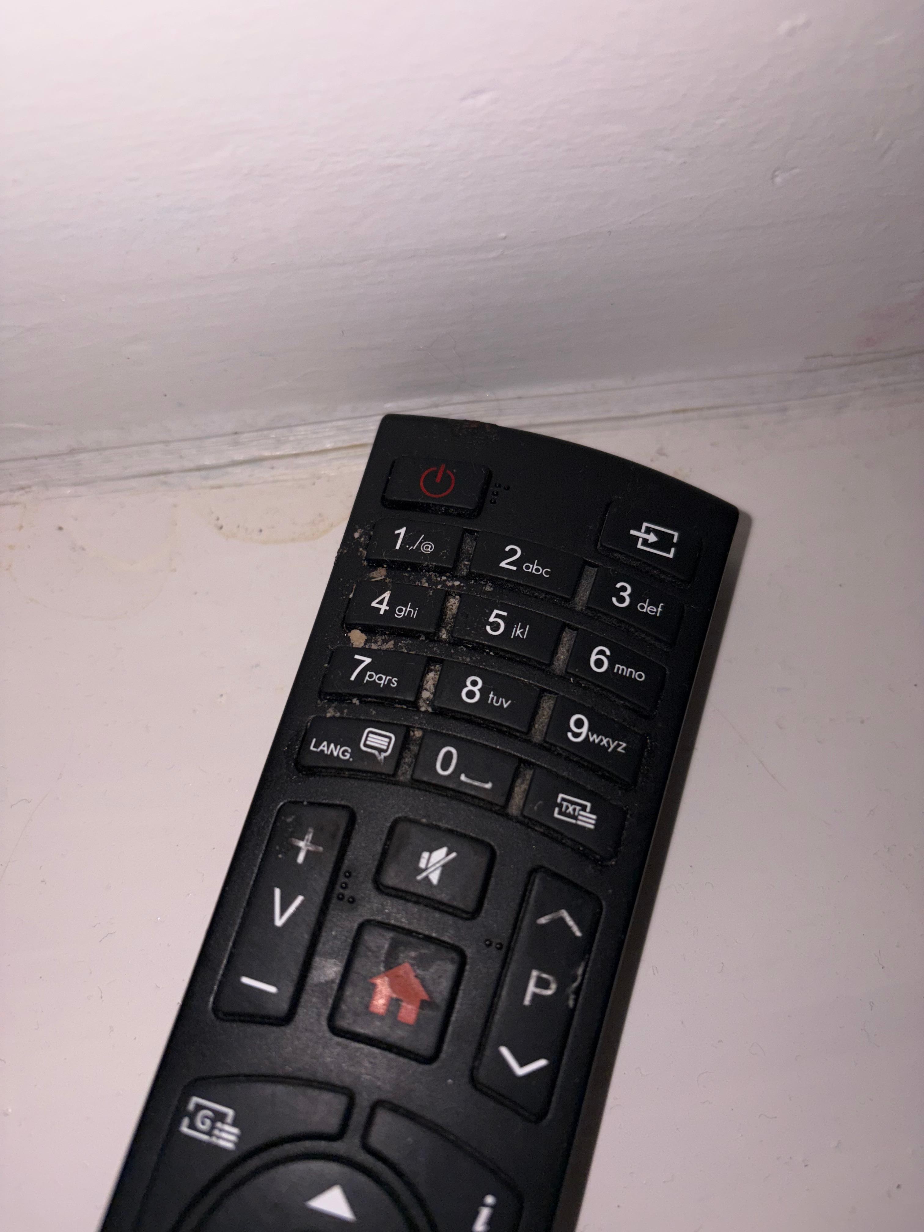 Sticky weird stuff on the top of the remote 