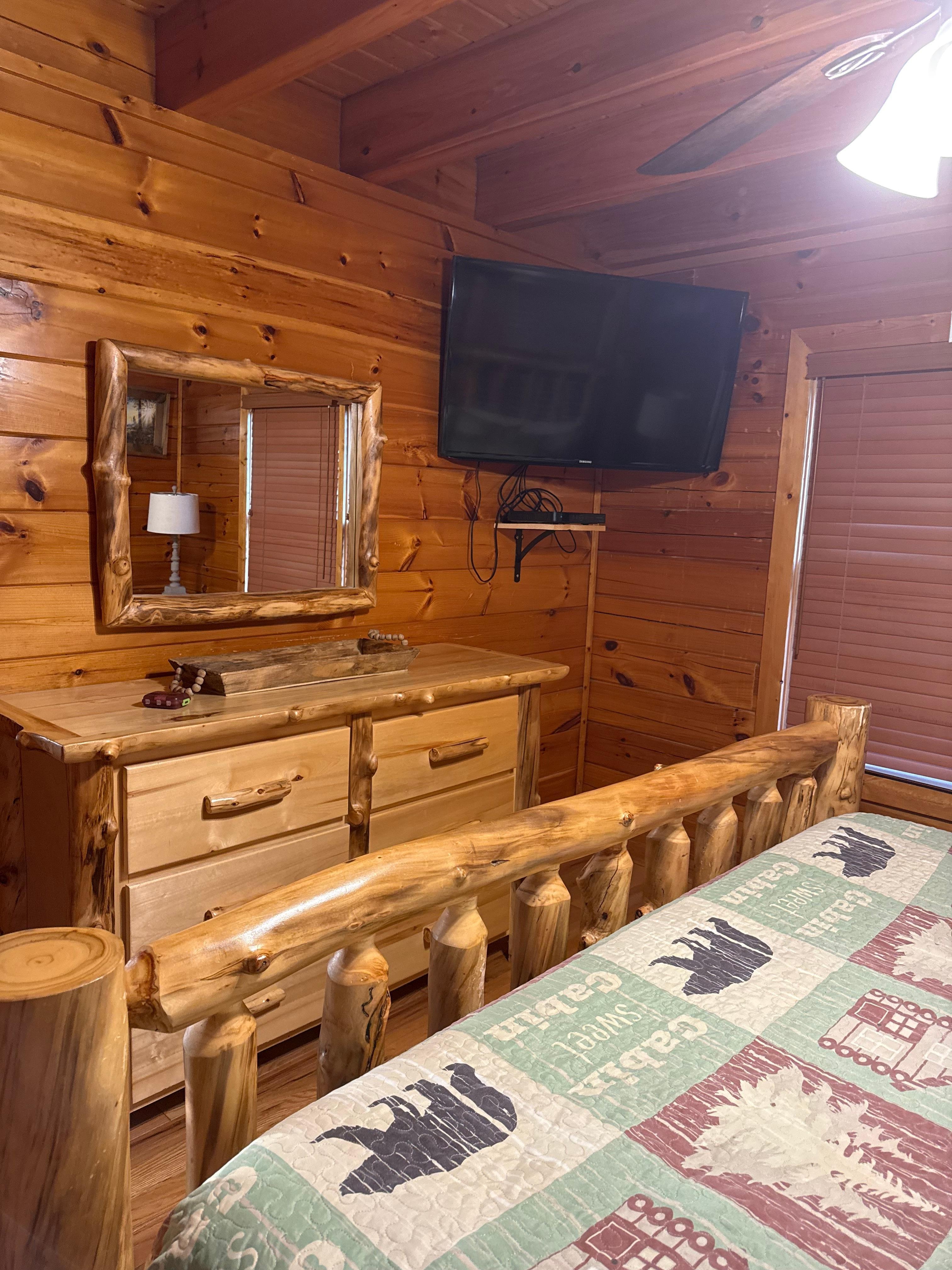 This is the bedroom the furniture is so big and bulky you can hardly move around it