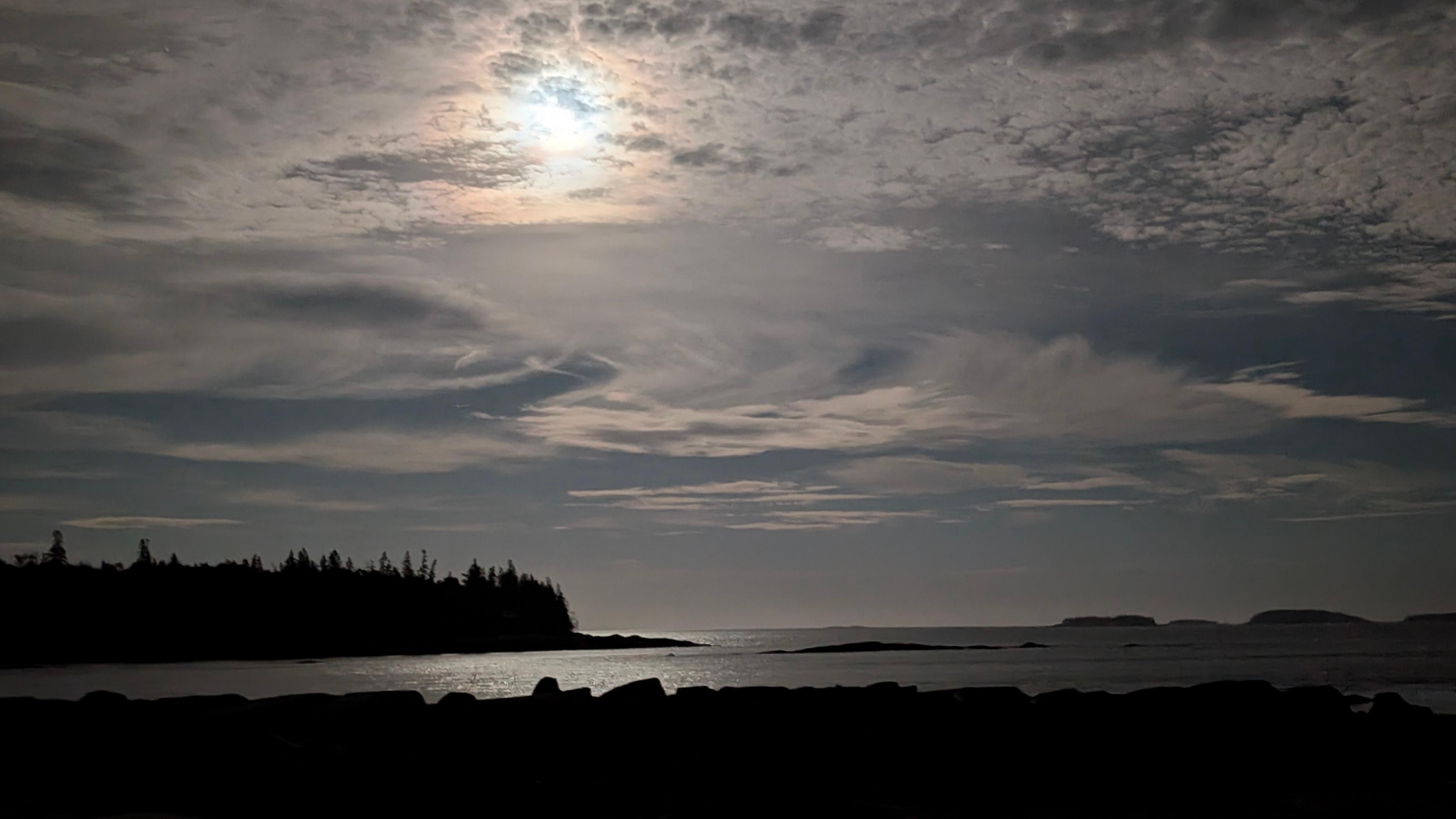 Moonlight on the shore