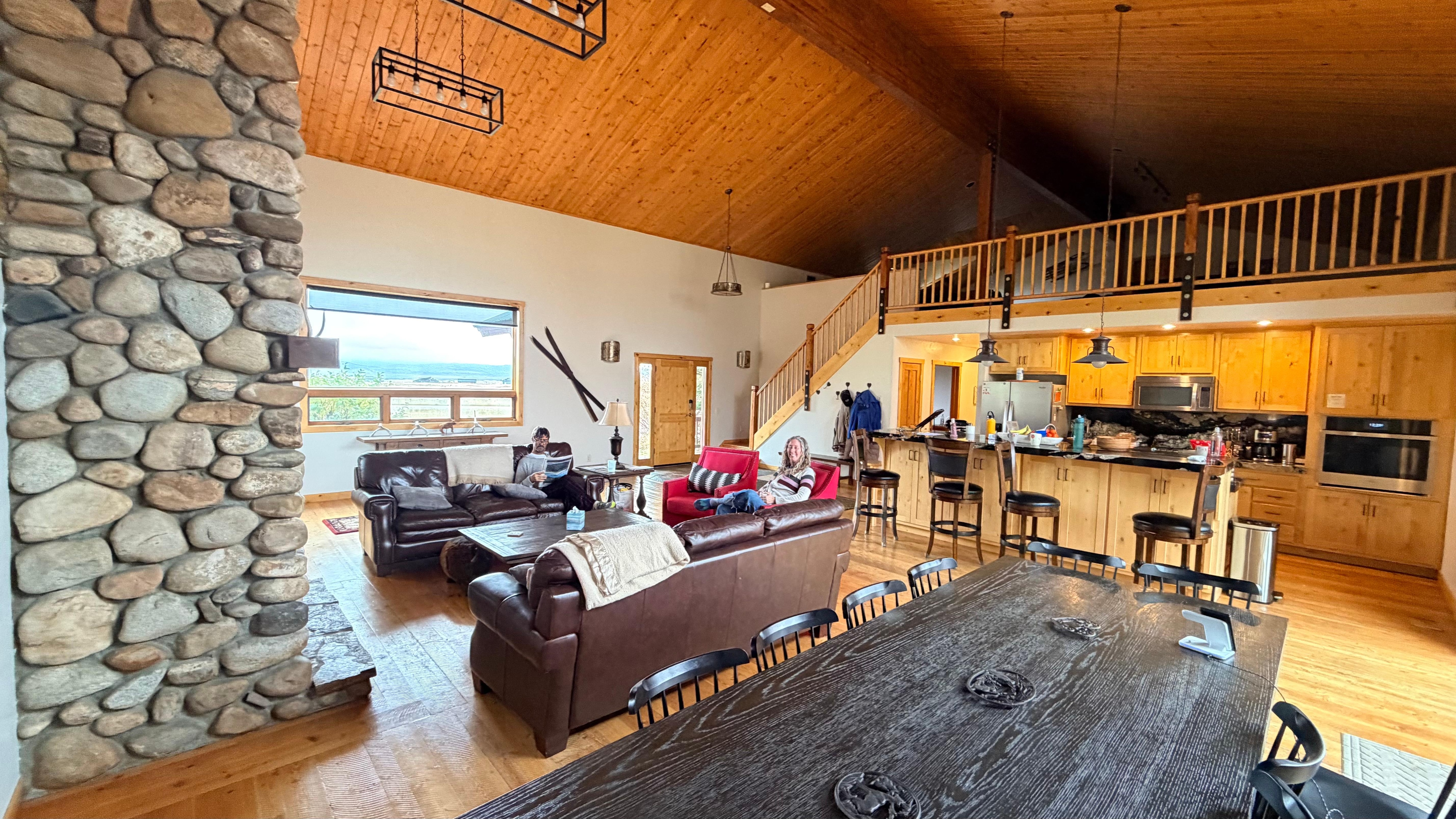 Love the large open kitchen, dining, living area. Perfect for a large group, room for everyone.