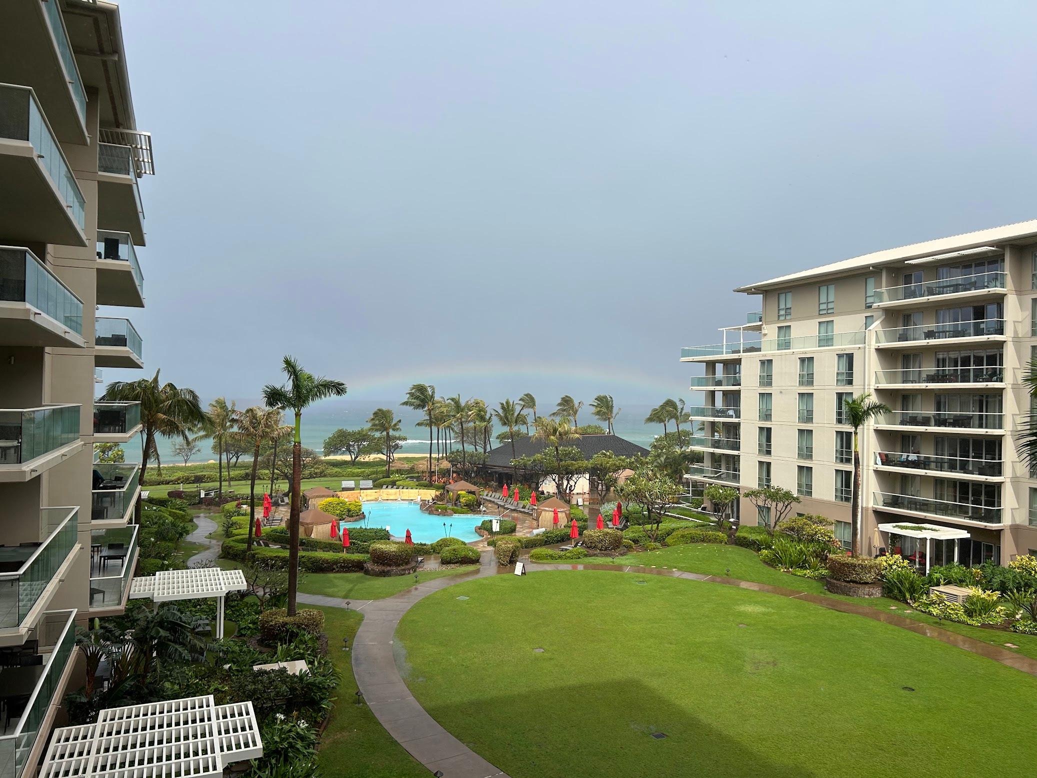 Rainy day, but beautiful rainbow.