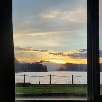 The sunrise seen from our room.