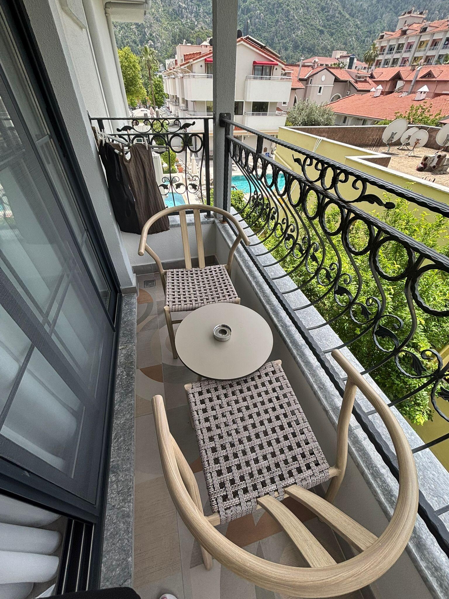 Our balcony, a bit small but nice 