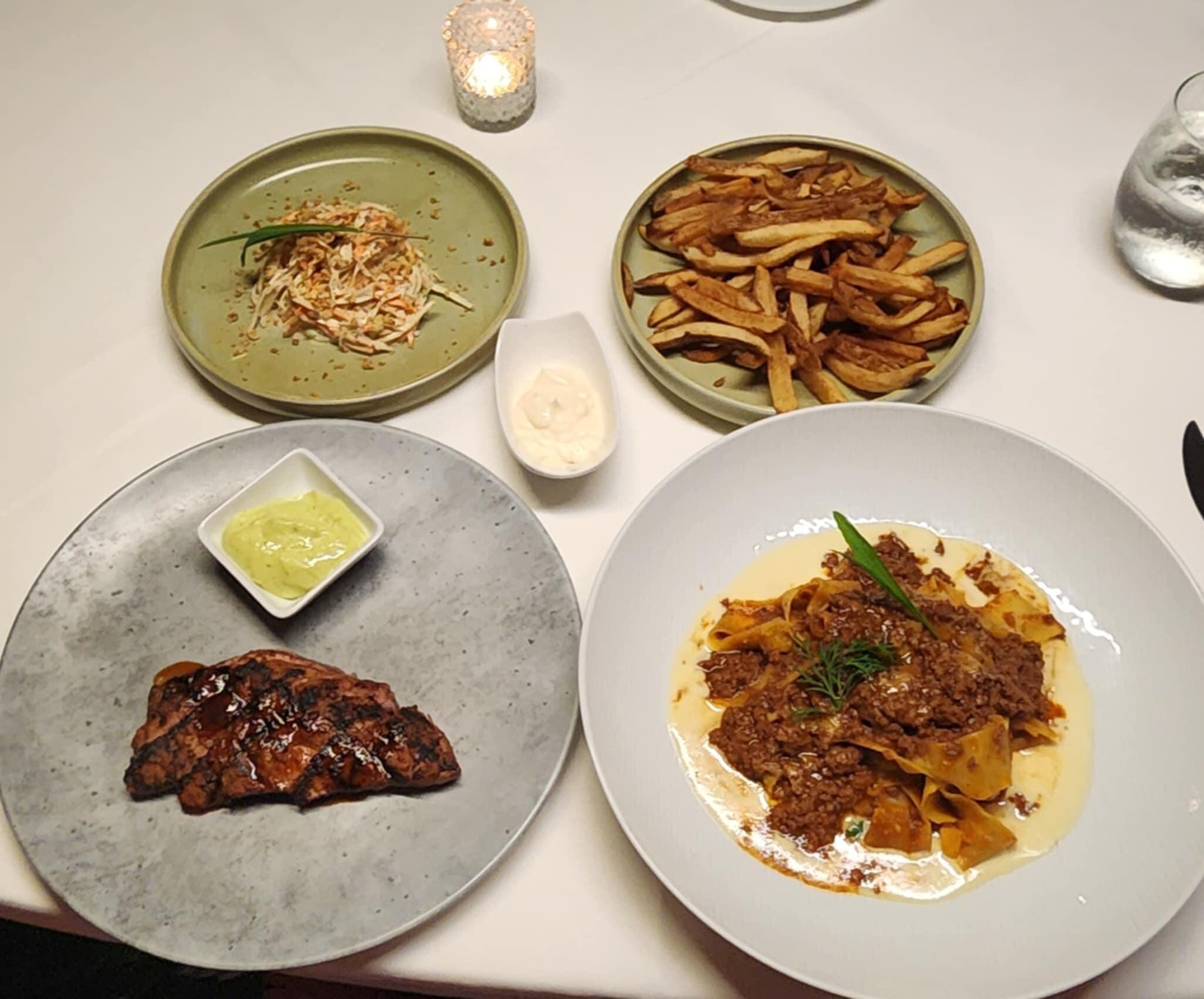 Date night dinner menu at AG