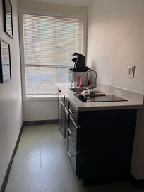 The kitchen was clean and had pretty much everything I needed