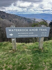 Sign at the base of Waterrock Knob Trail on the Parkway.