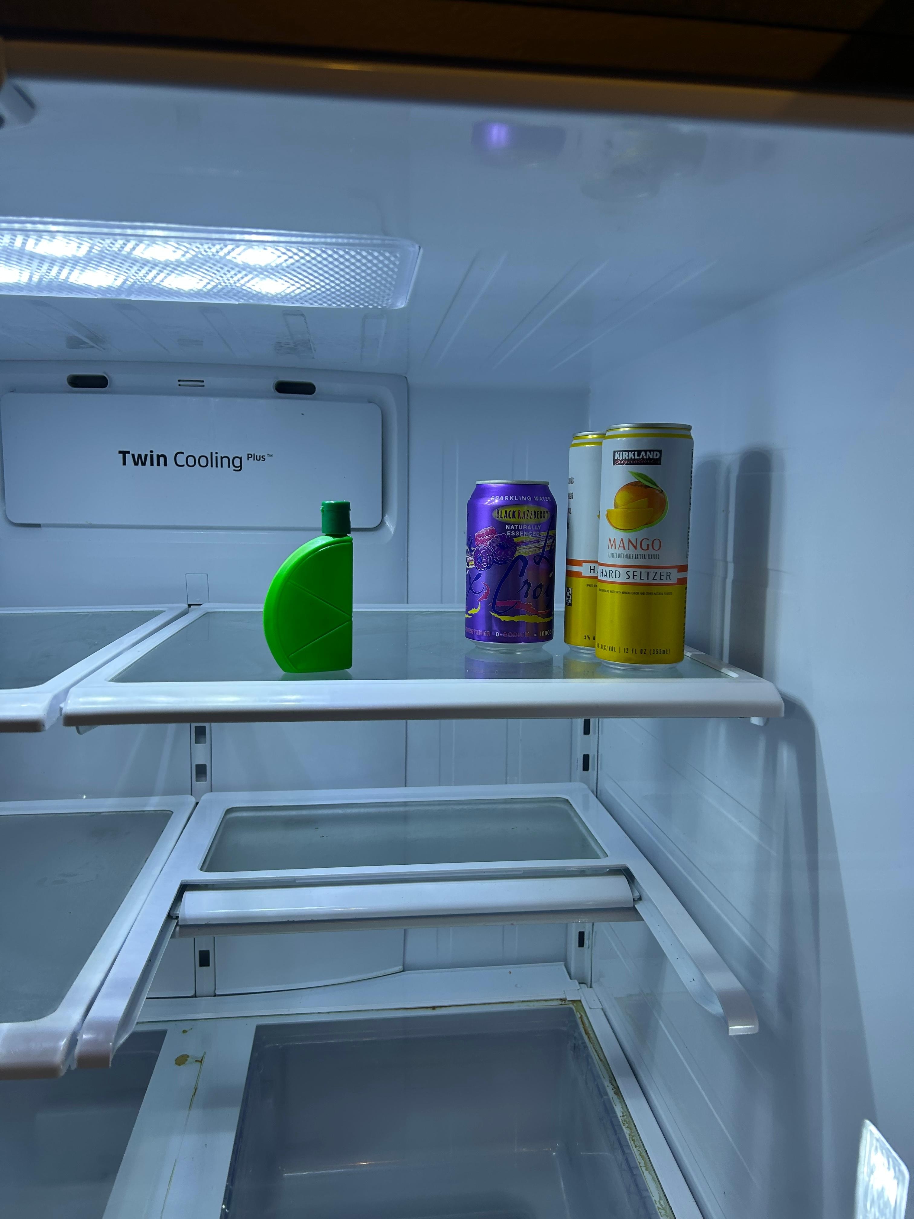 More leftover and used food in refrigerator