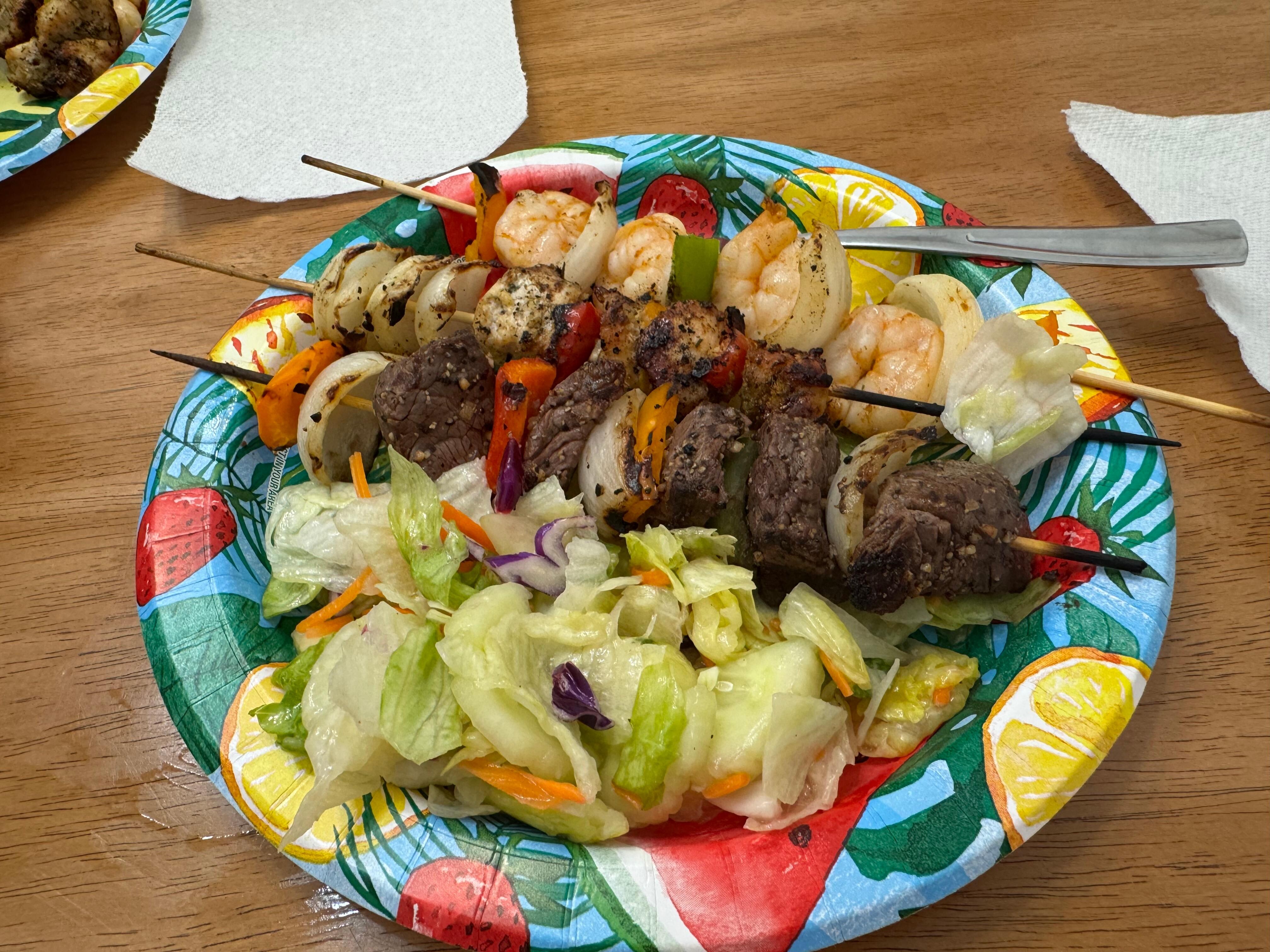 the kebabs we made 