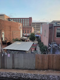 View from the parking garage. The hotel had their own private entrance.