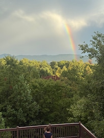 Peaceful Rainbow with Mountain View