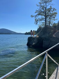 Jumping off the rock!