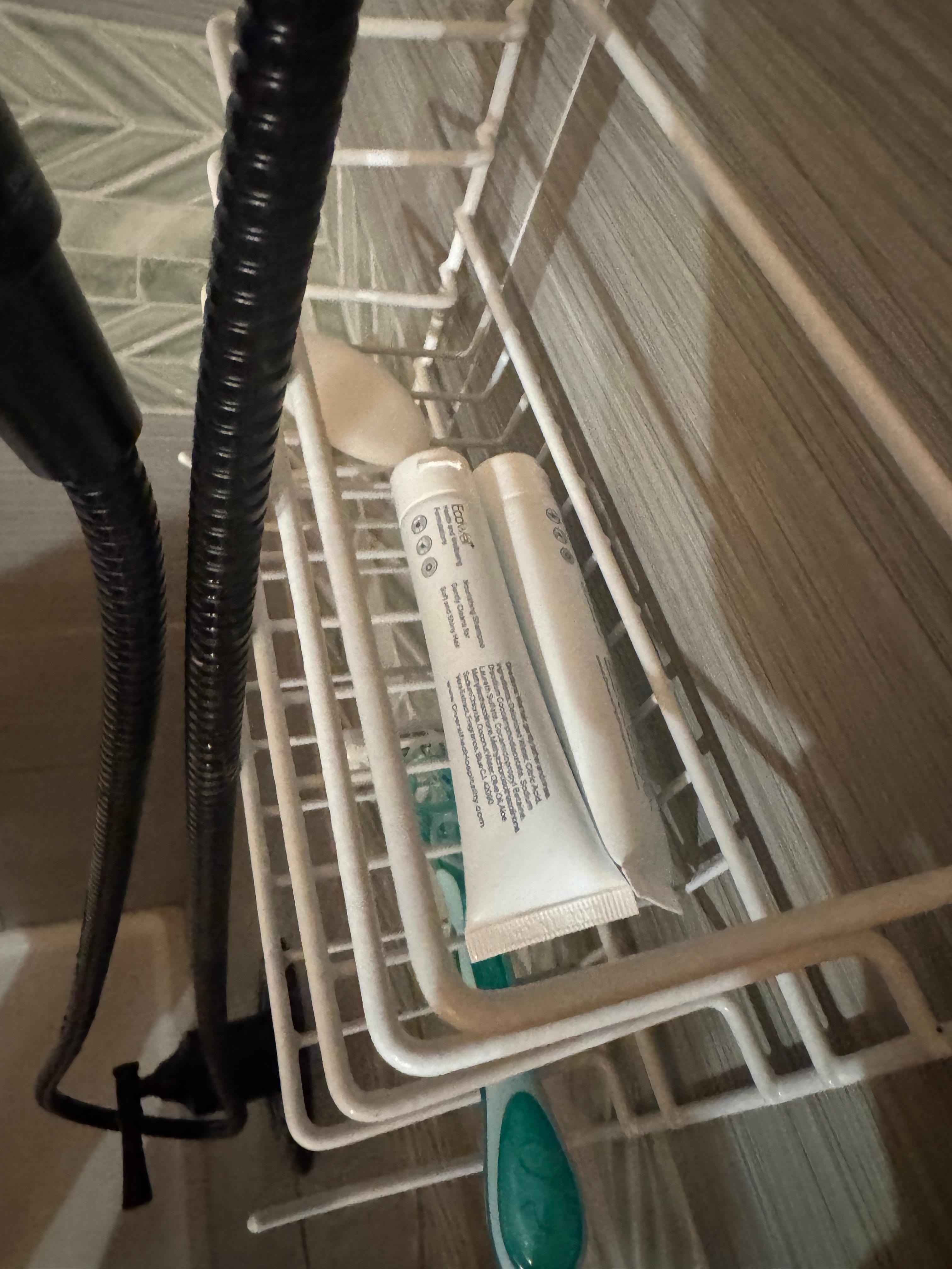 Used toiletries in shower