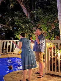 Hanging at the pool/bar.