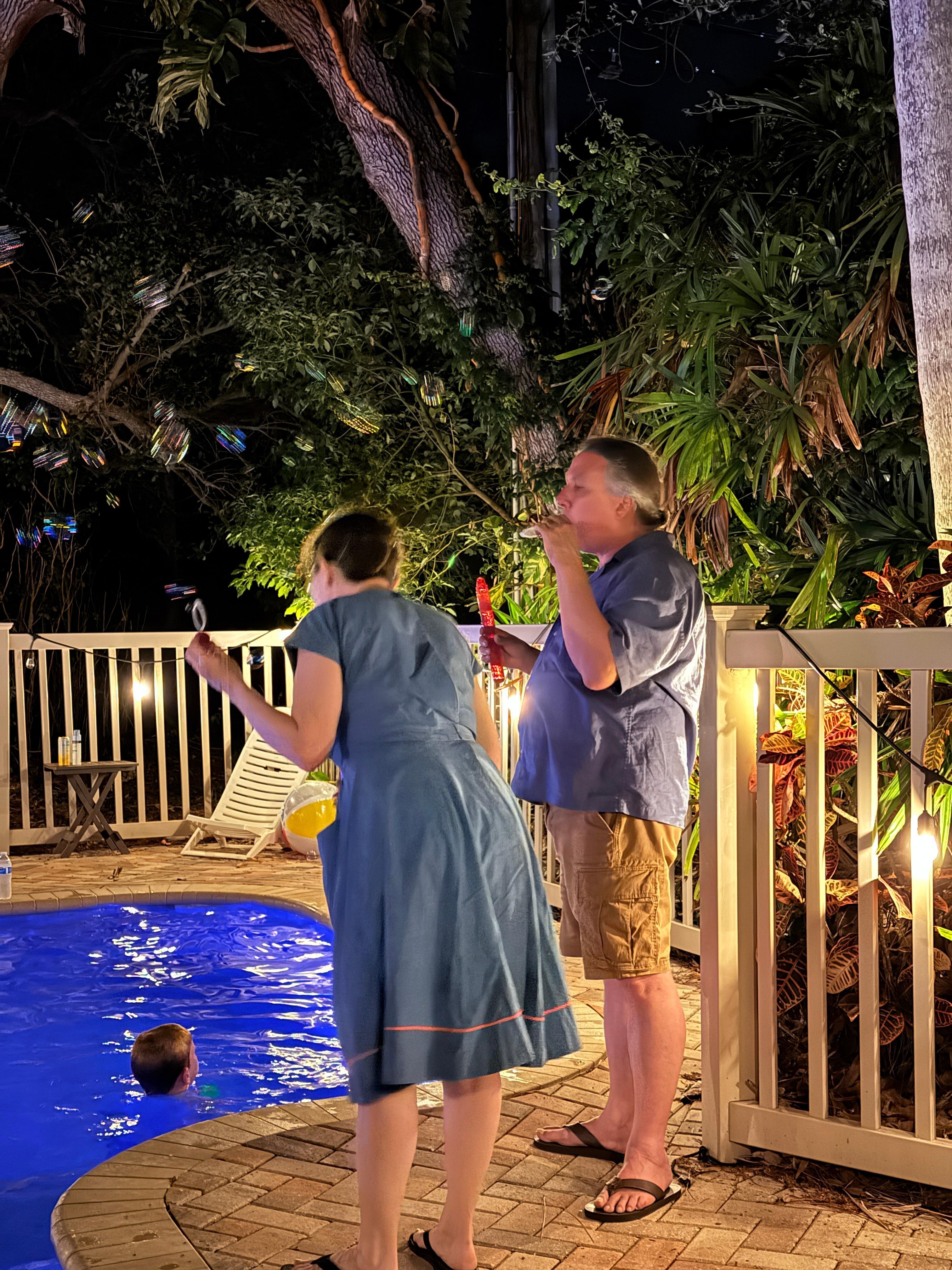 Hanging at the pool/bar.