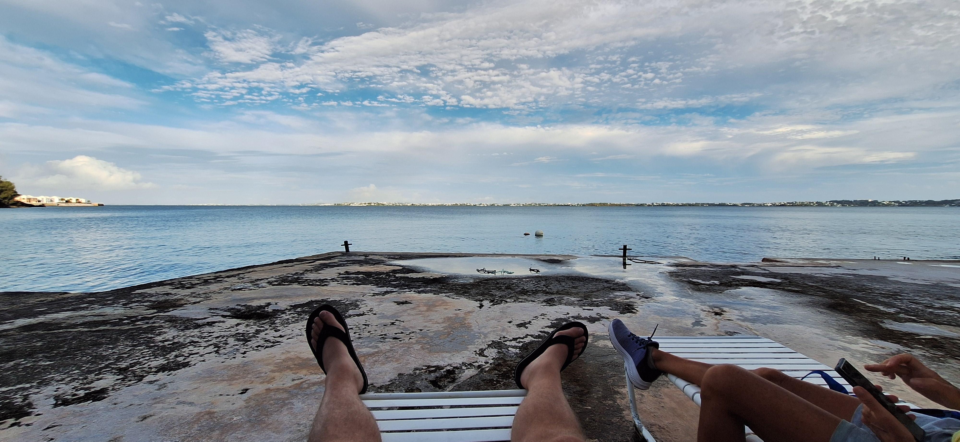 Deep water dock for lounging or jumping it.