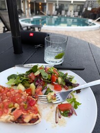 Dinner on the pool deck. Grills available.