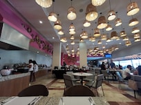 Breakfast buffet area