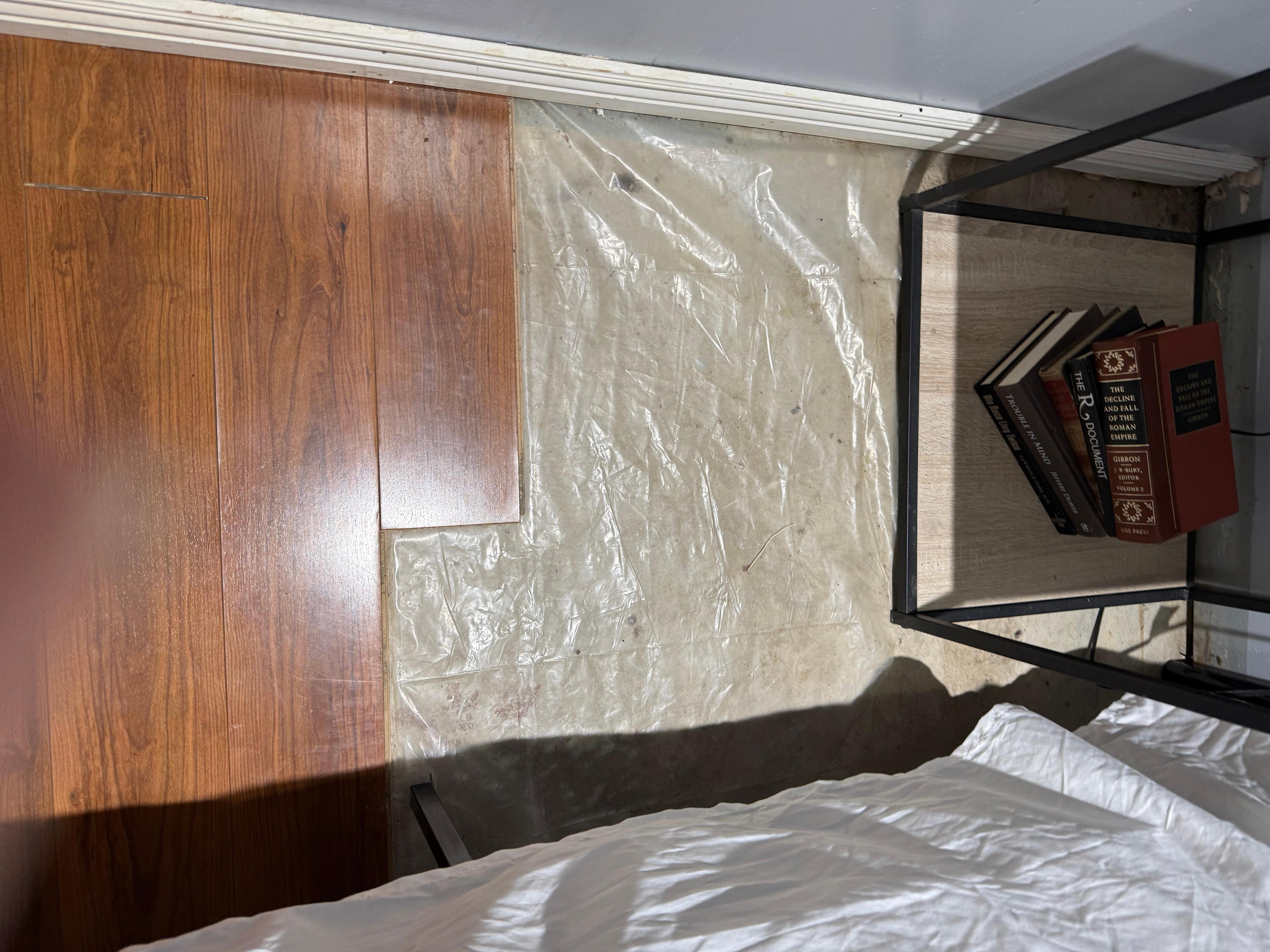 Flooring missing in half the downstairs bedroom