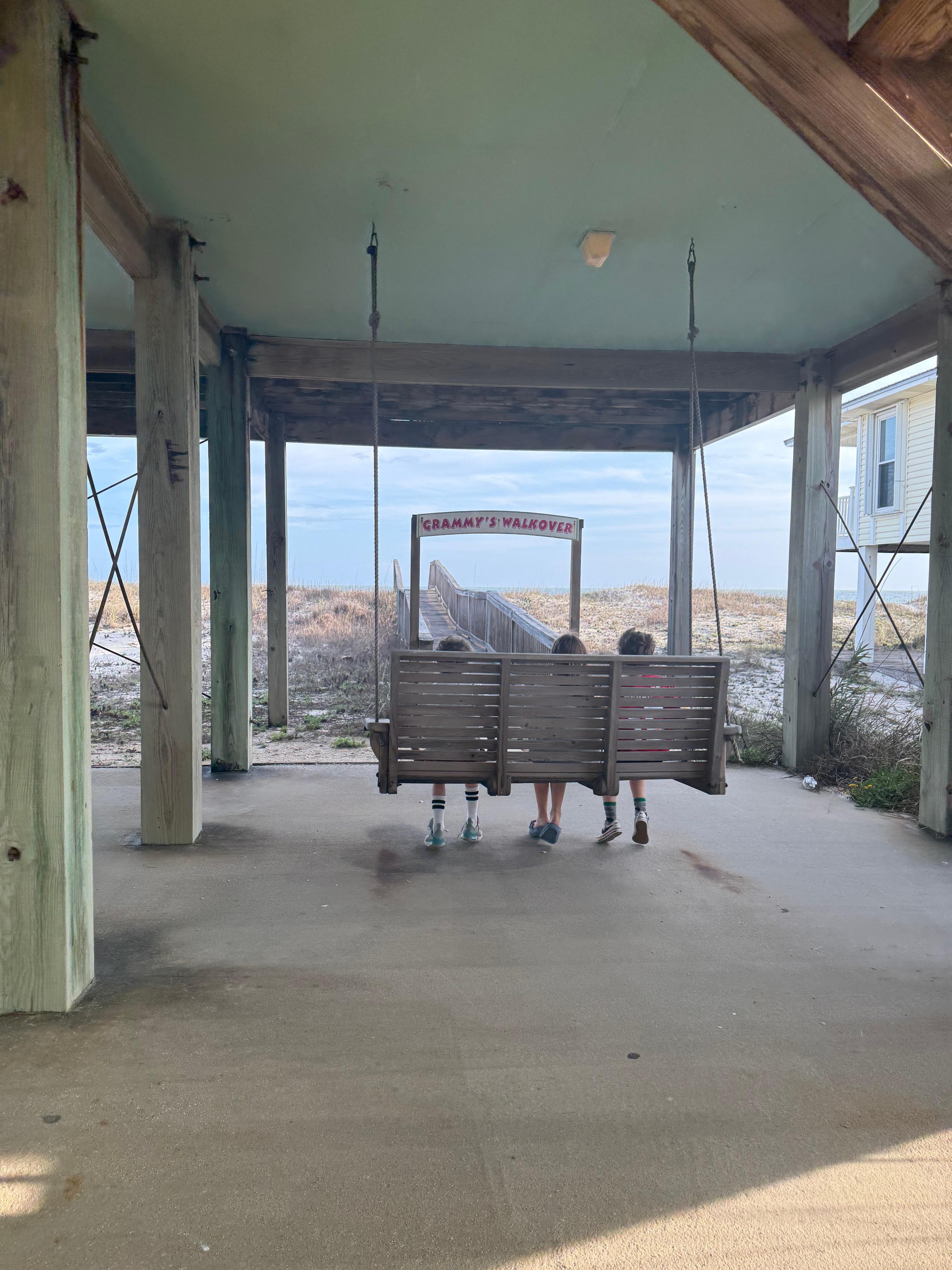 Enjoyed swing under the house.