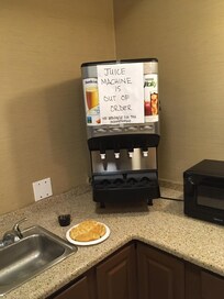 Juice machine in lobby out of order!